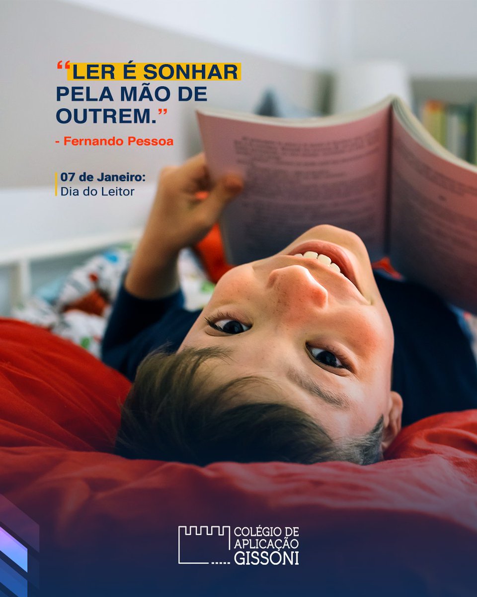 Ler é um ato de liberdade e de rebeldia, pois não existem amarras que segurem uma mente livre. 

Você tem o hábito de ler?

#DiaDoLeitor #ColégioGissoni #MatrículasAbertas #EnsinoMédio #EnsinoTécnico