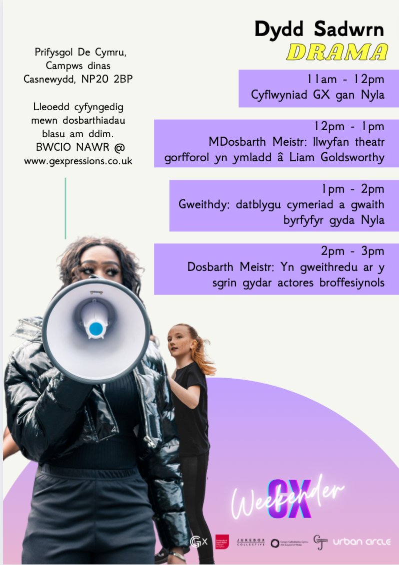 GX_Cymru's tweet photo. Cyfle olaf i archebu lle yn un o weithdai'r penwythnos! Ymuna gyda ni i ddechrau 2022 gyda sgiliau newydd, hyder, hwyl a chyfle i wella'ch ffitrwydd. Ambell sesiwn yn llawn felly bwcio nawr i gymryd rhan! Cofrestra 🎟️👉https://t.co/INe2ru02Ow 🎭🎤💃🕺#Casnewydd https://t.co/XPt2nKoksz