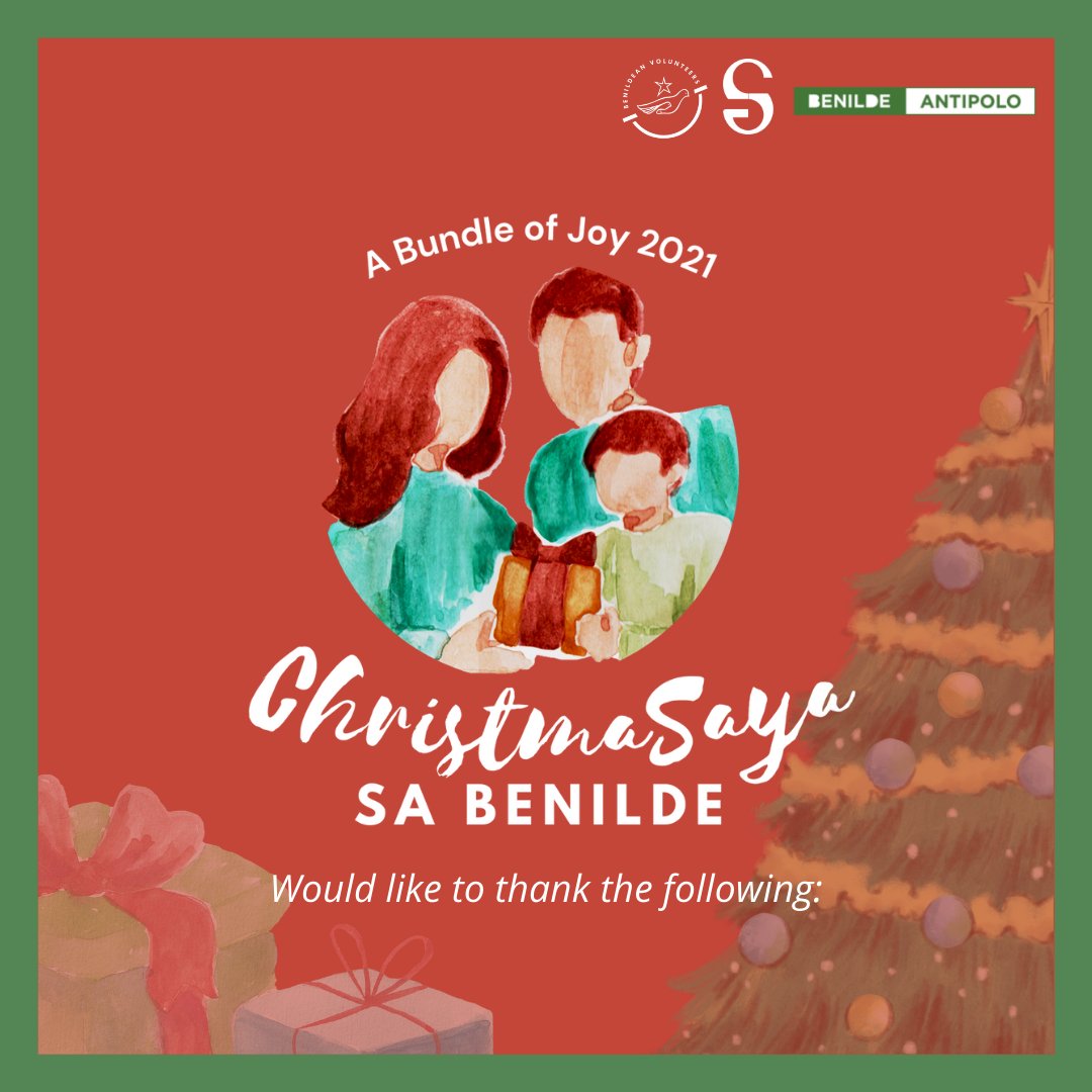 benildeantipsg's tweet photo. Our sincerest appreciation and acknowledgment to our generous partners who made our ChristmaSaya sa Benilde 2021 a success. 

𝒯𝒽𝒶𝓃𝓀 𝓎𝑜𝓊 𝓈𝑜 𝓂𝓊𝒸𝒽 𝒻𝑜𝓇 𝓎𝑜𝓊𝓇 𝓈𝓊𝓅𝓅𝑜𝓇𝓉 𝒶𝓃𝒹 𝑔𝑒𝓃𝑒𝓇𝑜𝓈𝒾𝓉𝓎. https://t.co/cbiOVcm8kF