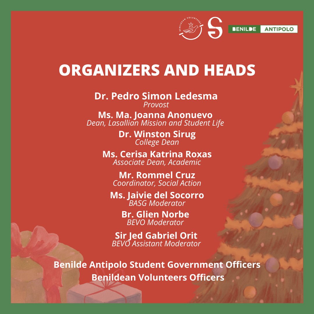 benildeantipsg's tweet photo. Our sincerest appreciation and acknowledgment to our generous partners who made our ChristmaSaya sa Benilde 2021 a success. 

𝒯𝒽𝒶𝓃𝓀 𝓎𝑜𝓊 𝓈𝑜 𝓂𝓊𝒸𝒽 𝒻𝑜𝓇 𝓎𝑜𝓊𝓇 𝓈𝓊𝓅𝓅𝑜𝓇𝓉 𝒶𝓃𝒹 𝑔𝑒𝓃𝑒𝓇𝑜𝓈𝒾𝓉𝓎. https://t.co/cbiOVcm8kF