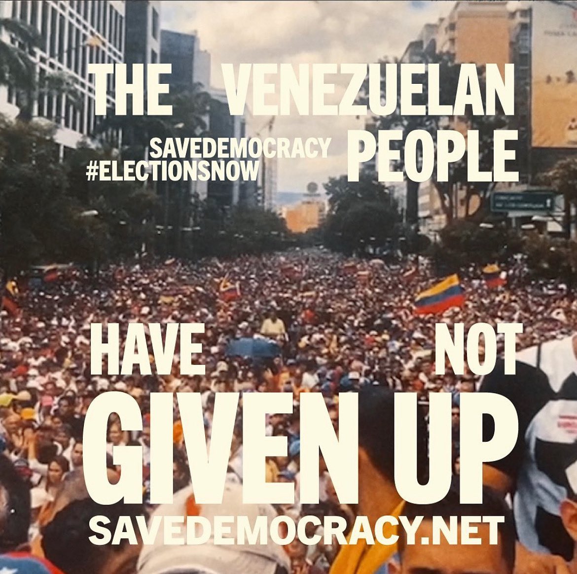 Venezuelans need our solidarity more than ever, and we need to show up for them to make sure the international community uses all of its leverage to push Maduro toward a negotiated solution and free elections.

#SaveDemocracy #ElectionsNow #SaveVenezuela