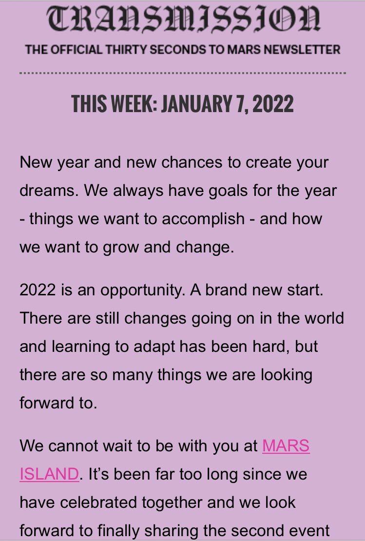 AngelsofPhoenix's tweet photo. A brand new start
Mars Transmission
#Echelon #Mars #30SecondsToMars #MarsIsland #MarsMusic #ThisIsTheLifeOnMars https://t.co/K88wQEUlxW