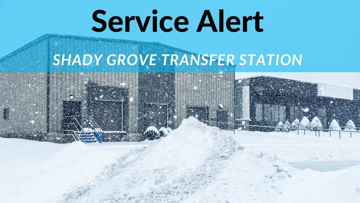 MyGreenMC's tweet photo. 1/7: Due to weather conditions, the Transfer Station and Recycling Center will open at 10 am. Residential trash and recycling collections may be slightly delayed. #MoCoSnow
More info: https://t.co/nFSQBSEfQx https://t.co/jprJSfTzfv