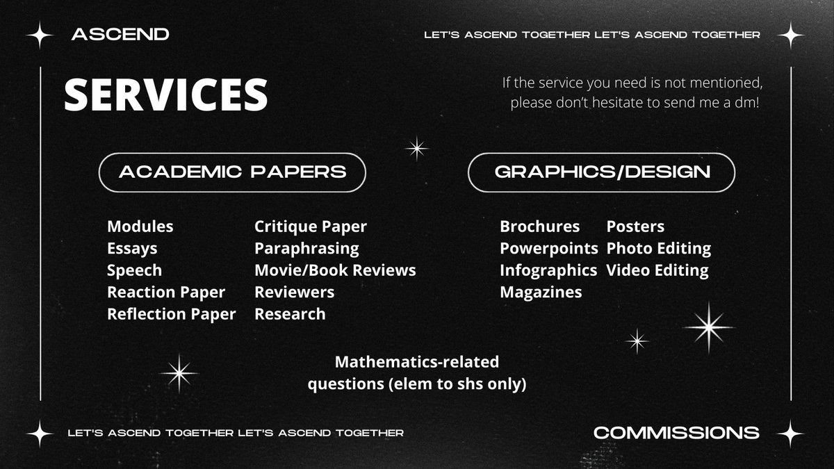 ascend_comms's tweet photo. hi! i am now accepting commissions! feel free to dm me for more inquiries <3

tags: lf academic acad commissioner comms essay mathematics math position paper poster video photo edit modules speech infographics poster research https://t.co/9KdeNzwBlc