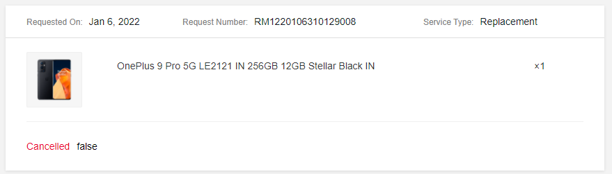 GOPALBAJAJ's tweet photo. @OnePlus_Support I see the same status "cancelled" as last two requests.
This is highly unprofessional, unethical and waste of time. 
I've already DM'd the same. Resolve this issue on priority. 
@oneplus @OnePlus_IN 
#pooroneplussupport #overhypedproducts https://t.co/0cuqsA0Lv3