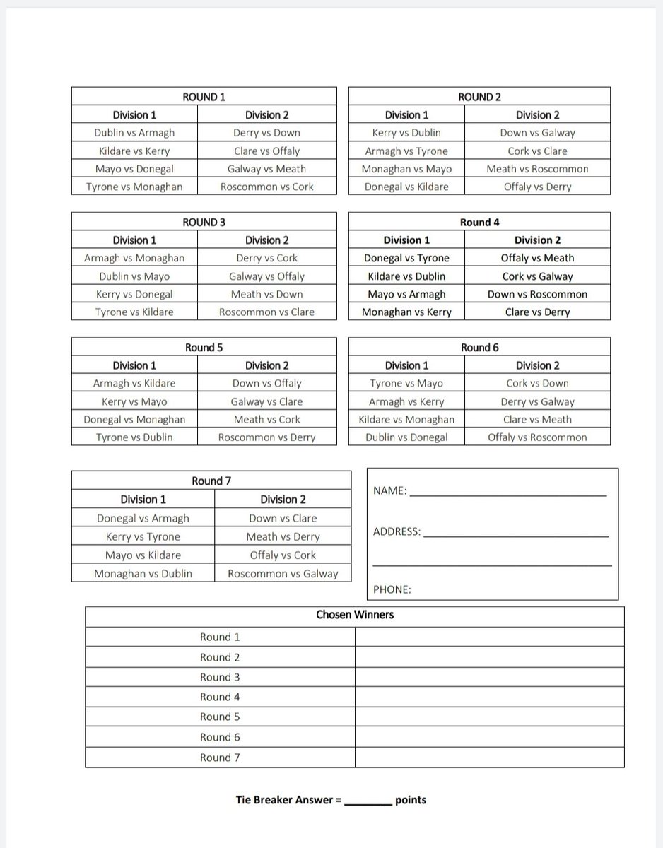 BelleekGAC's tweet photo. With the National League just around the corner. Our Senior Team are running a last man standing competition. All details are on the attached leaflets of how to enter. Entry Fee £10 for a prize pot of £500. Not bad 🇮🇪 https://t.co/vCkvmts7iC