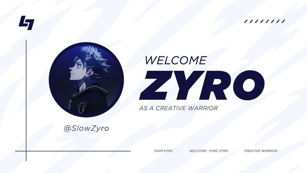 team_sync_gg's tweet photo. Please Welcome @SlowZyro as a Creative Warrior! https://t.co/9gcNgkQr0F