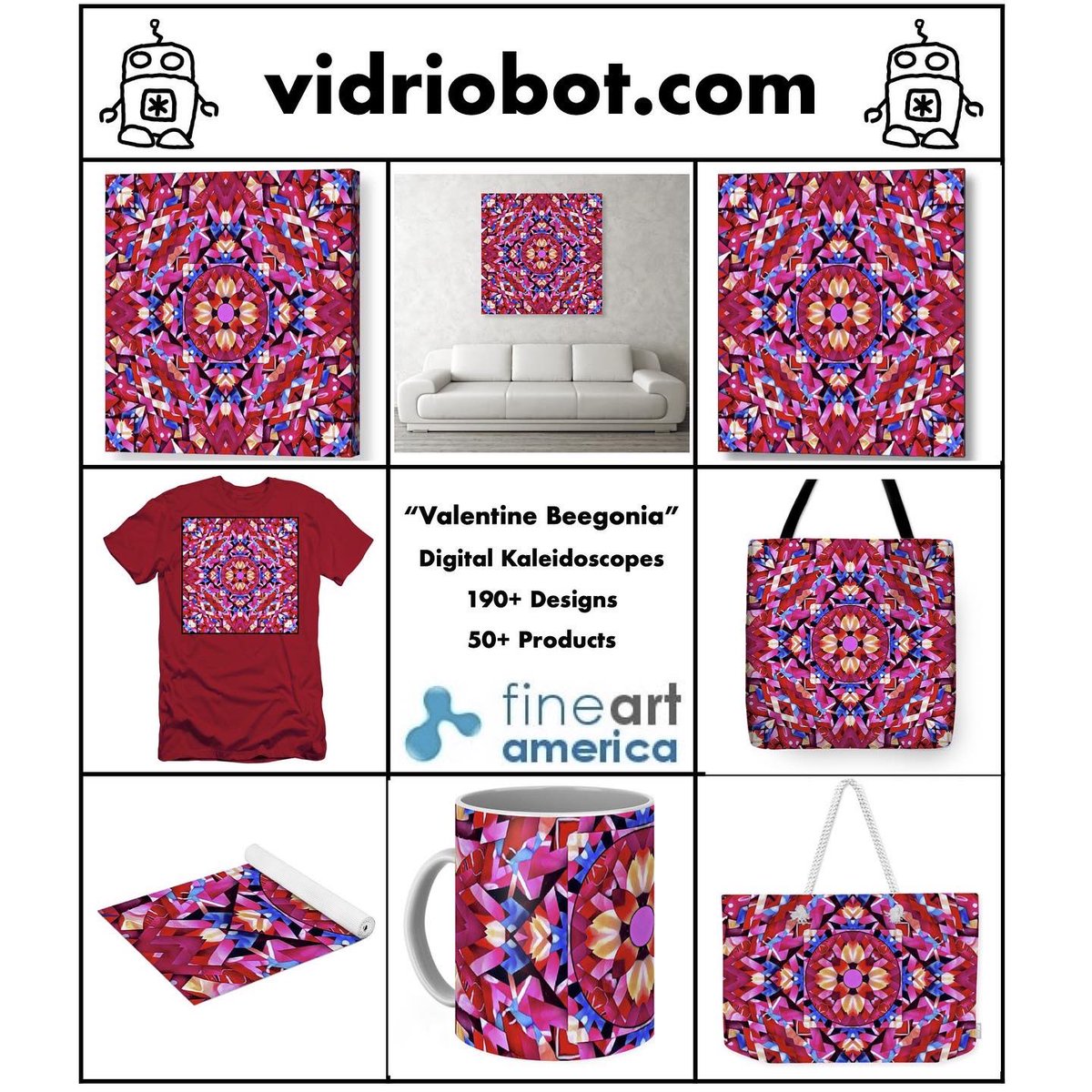 vidrio_bot's tweet photo. Valentine Beegonia

Fine Art America: https://t.co/RcFASCZ86n

Redbubble: https://t.co/X9pXo4pXAc

A red, pink, blue, and yellow digital kaleidoscope created using a photo of a decorative serving dish in Valentine, Nebraska.

#digitalkaleidoscope #digitalart 

© Vidriobot https://t.co/ZUPOpllyKd