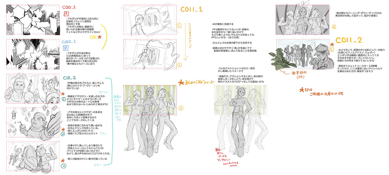 JoJo's Bizarre Visual Design on X: Various behind the scenes material for Stone  Ocean's opening by Kamikaze Douga Source:    / X