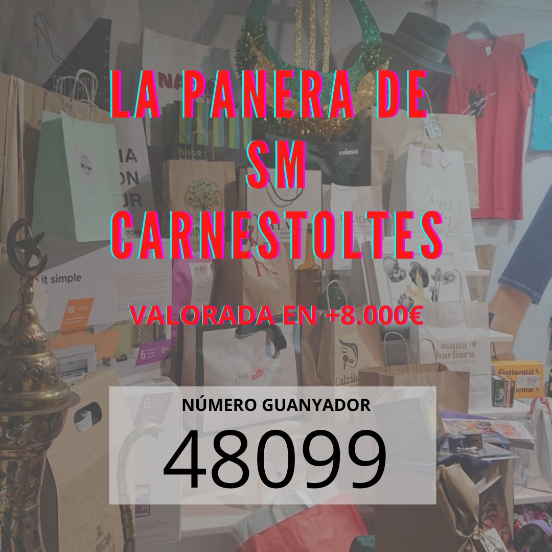 SMCarnestoltes's tweet photo. ‼️Tenim número guanyador de la panera.
Ara ens falta trobar qui el té🕵️
WANTED 4️⃣8️⃣0️⃣9️⃣9️⃣ https://t.co/3PVt3Rw5to