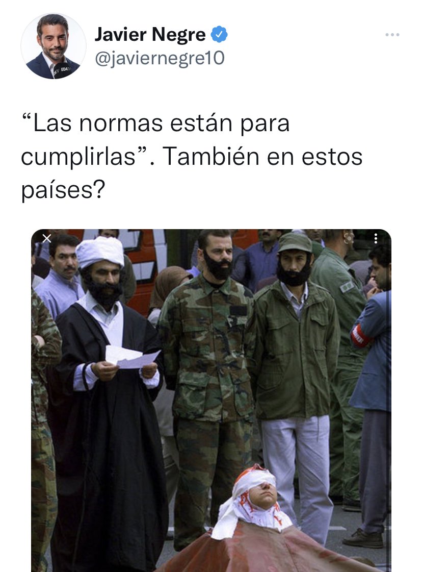 EstebanNavarroS's tweet photo. Las comparación de Negre entre la vacunación y la lapidación no es odiosa, es miserable. https://t.co/te3gvmTf1T