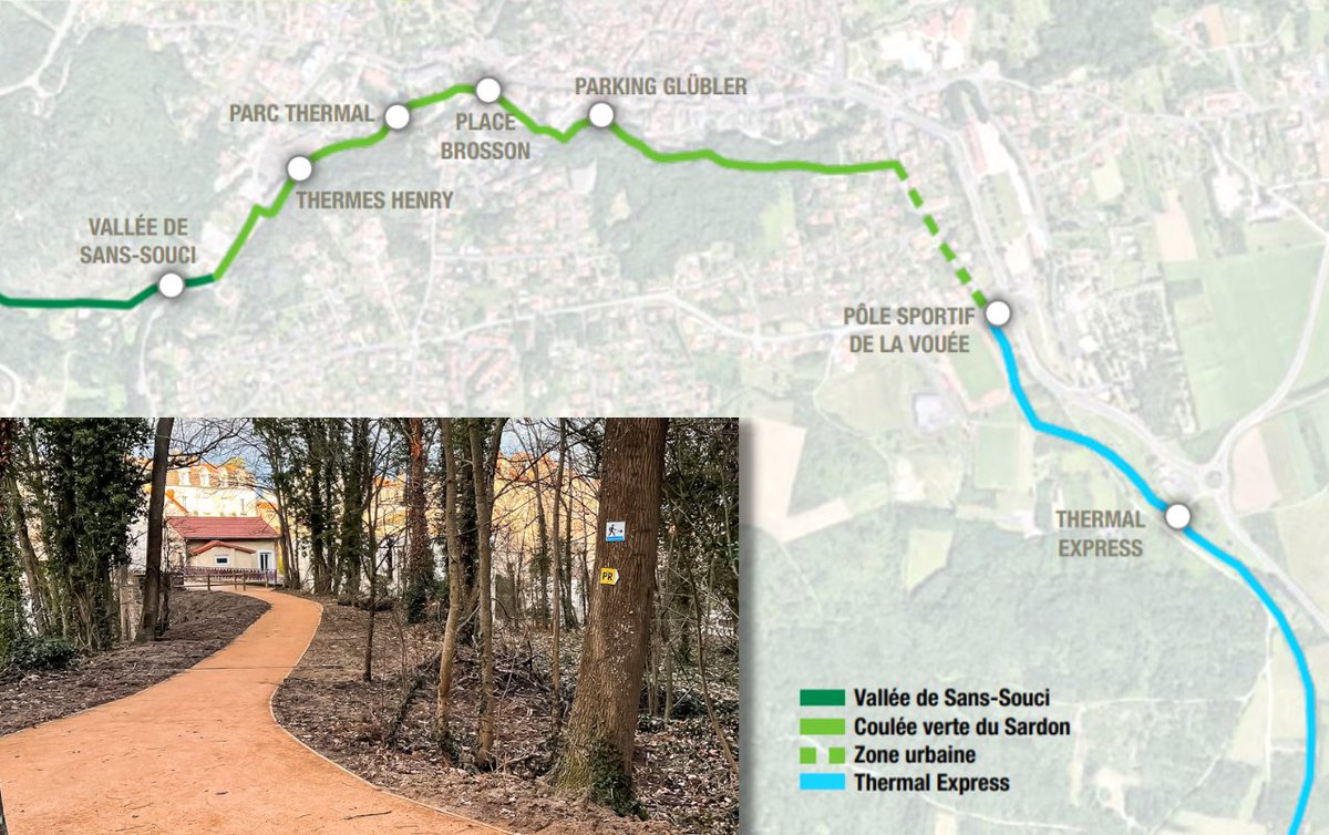 Chatel_Guyon's tweet photo. #Mobilitésdouces 🚶🚵👩🦽
Fin de chantier pour la Coulée verte du Sardon ! 🌿👍 De la vallée de #SansSouci au #ThermalExpress, il est désormais possible de traverser @Chatel_Guyon sur un cheminement doux et sécurisé pour les piétons et cyclistes 😍
👉 https://t.co/SyJssSmSM0 https://t.co/x6HEJYR13O