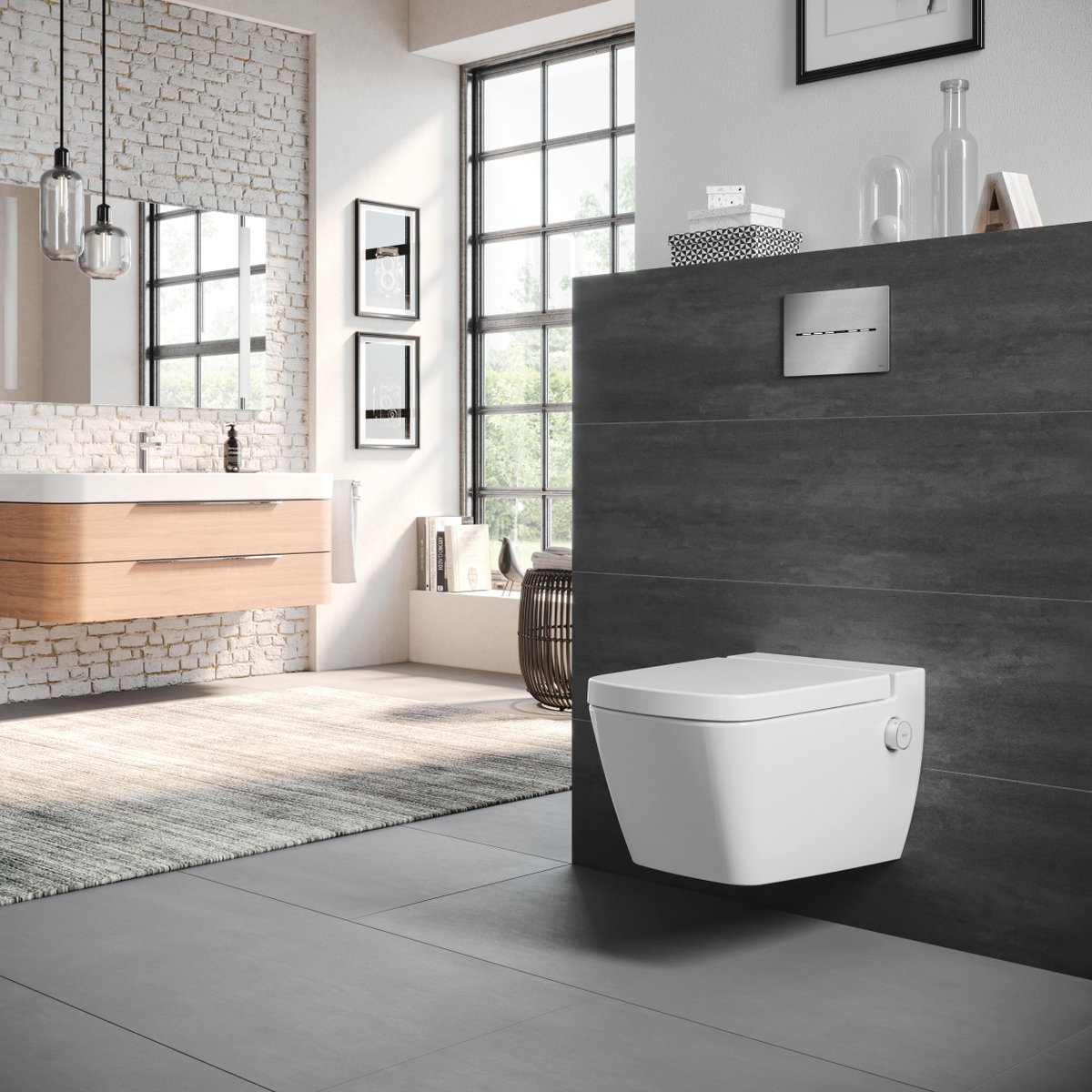 What are your thoughts on technology in the bathroom? Does it  offer a 'wow' factor to a modern or refurbished bathroom? Here is the TECEsolid Electronic, a beautiful high-quality stainless steel hands-free flush plate that has a personalised downloadable and programmable app.