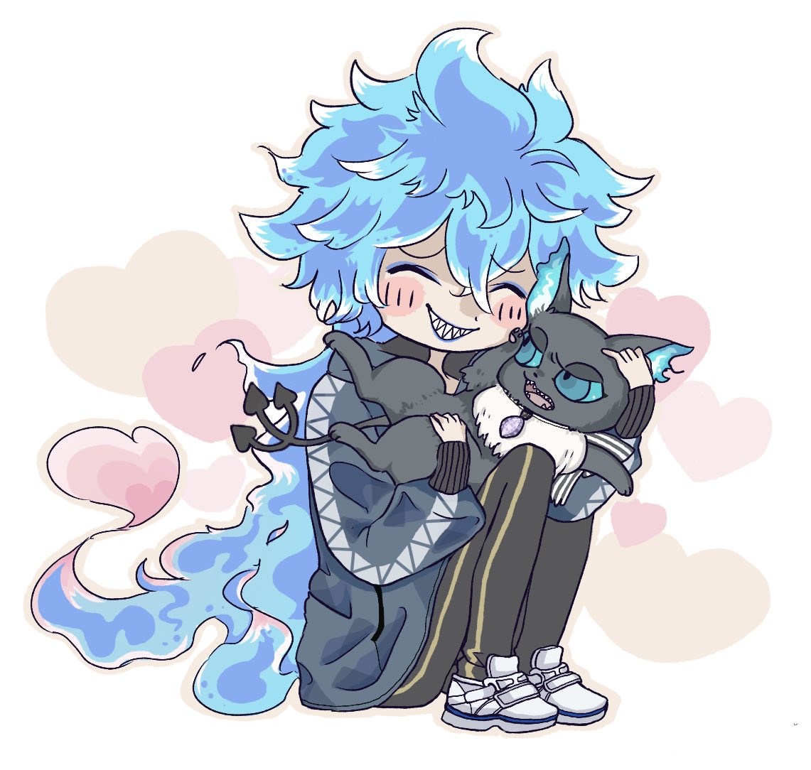 ついにグリム氏をもふもふできたイデアくん #ツイステファンアート