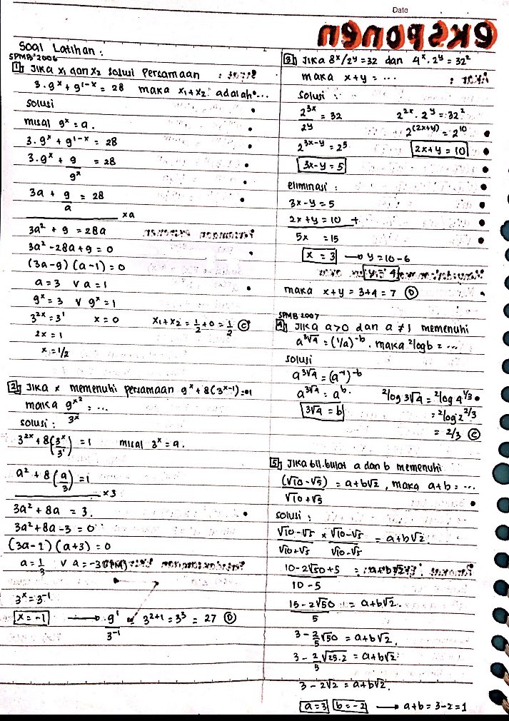 nrrahmat_'s tweet photo. Ini catatan EKSPONEN dan Soal -soal serta jawaban dari utbk tahun ketahun yang aku pake belajar dulu hehe #AMBISVERSE #ambistwt #studytwt https://t.co/7wMERD33qa