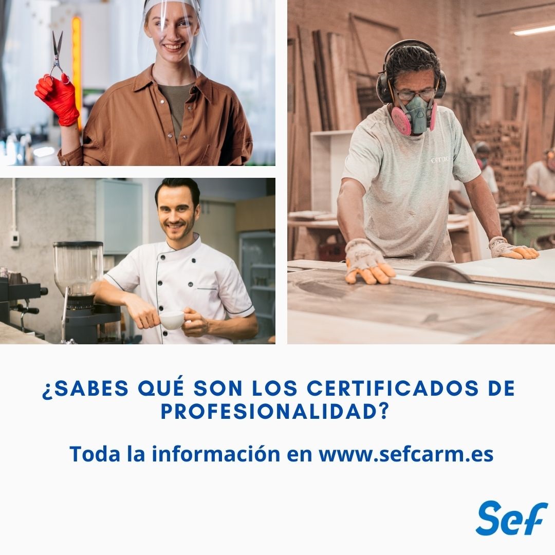 sef_carm's tweet photo. 📢Los #certificadosdeprofesionalidad son hoy una de las vías más eficaces para acceder al #empleo.  
❓Sabes qué son, para qué sirven, cómo pueden obtenerse...
😀Todas las respuestas la tienes aquí  👇
https://t.co/RJMI3hhlR4 https://t.co/OO1gxH9sOu
