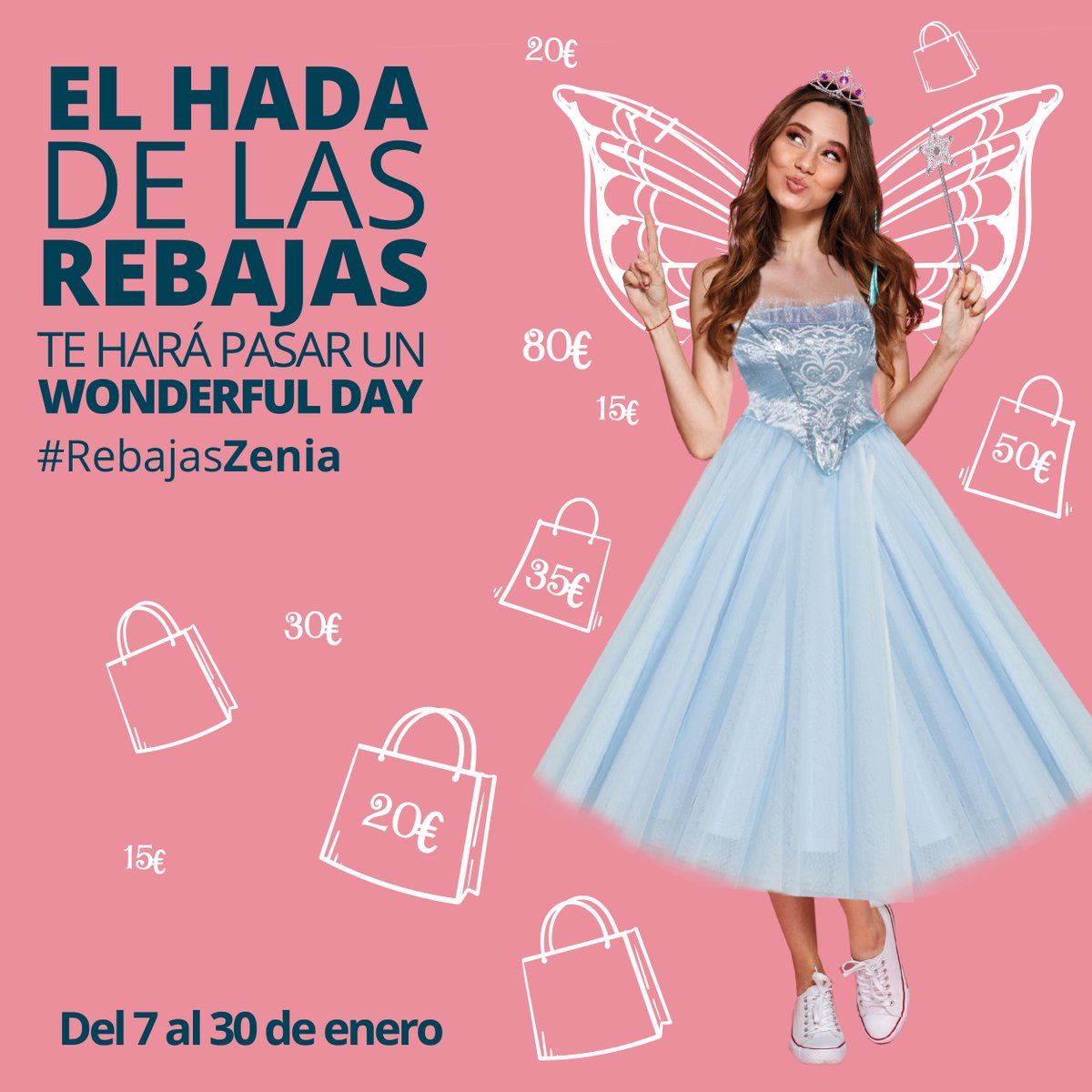 🧚🏻¡Ha vuelto el Hada de la Rebajas!🧚🏻
🎁Juega y consigue regalos con su varita mágica por tus compras de 20€ o superiores.   
✅Además, los días  8, 15 y 22 de enero, ¡nuestra hada estará paseando por Zenia y puede regalarte tus compras! 
zeniaboulevard.es/evento/el-hada…