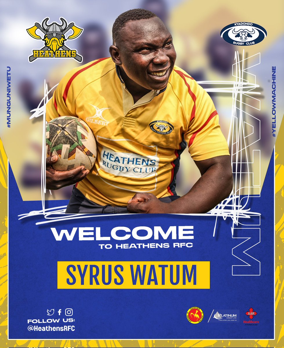 HeathensRFC's tweet photo. 📝STAMPED! SIGNED &amp; SEALED.
SYRUS WATUM is now a #YellowMachine

We welcome @SyrusWatum an experienced HOOKER with good knowledge, communication, interpretational skills of the game which will be of great impact to the team. He has several @RugbyCranes 15s caps.

#MunguNiWetu https://t.co/AWPgF7x1u8