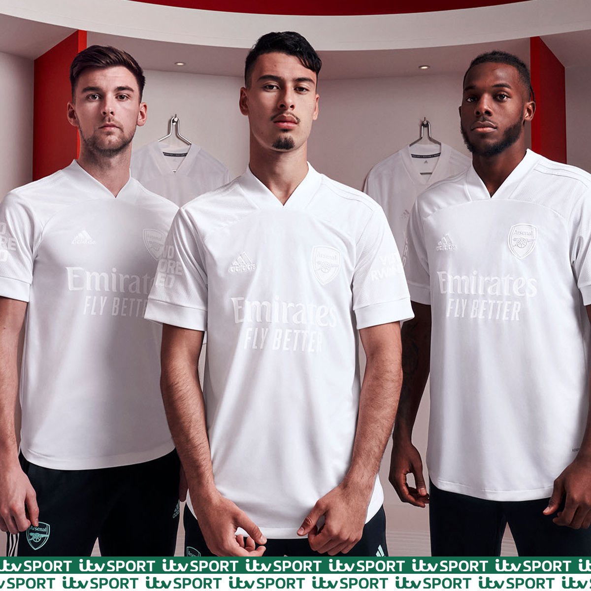 itvfootball's tweet photo. This weekend @Arsenal will wear an all-white kit for their @EmiratesFACup clash with Nottingham Forest to raise awareness about knife crime ⚪️

The #NoMoreRed campaign will also donate the shirts worn by players to charities working to stop knife crime 👏 https://t.co/J5XyMvl0v9
