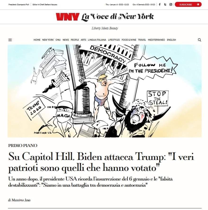 #CapitolRiot  My most recent cartoon for <a href="/LaVocediNewYork/">La Voce di New York</a>