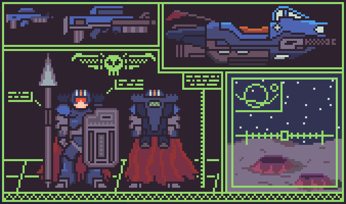 kinpatsukenshi's tweet photo. As promised, some doodles to kick off the year
Wanted to do some armor, kind of just ended up with a discount space marine
Still rusty. #pixelart #aseprite https://t.co/4CJXWLq1YM
