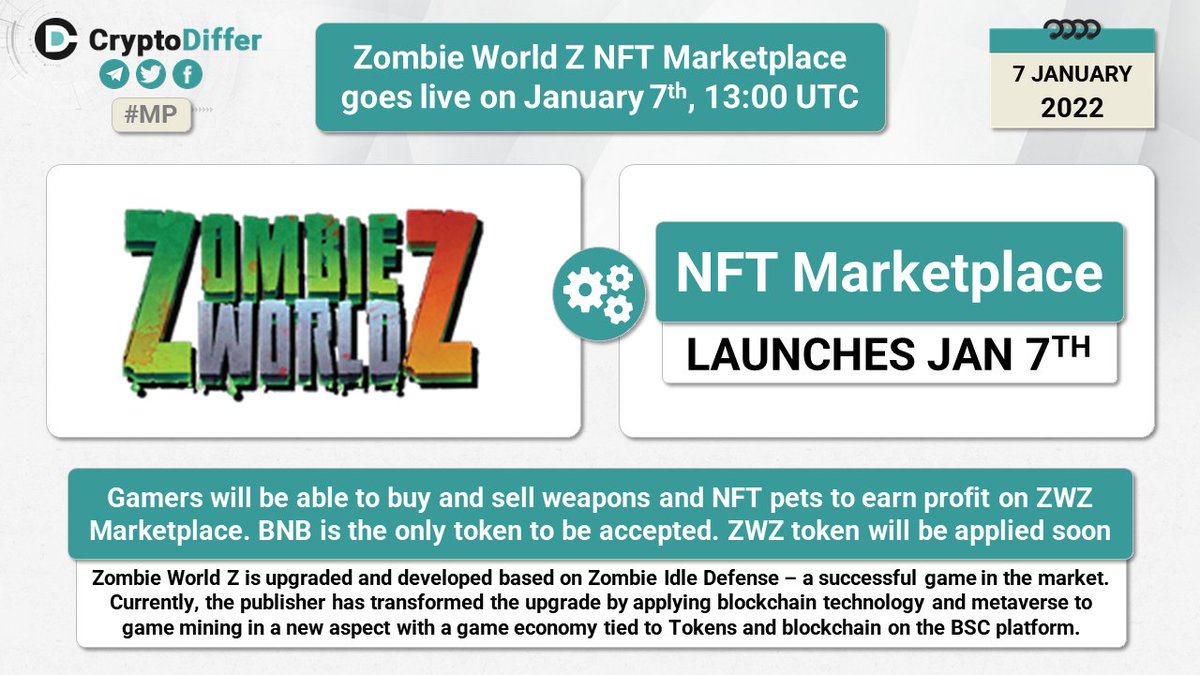 CryptoDiffer's tweet photo. ❗️@ZWZ_Official $ZWZ NFT Marketplace goes live on Jan 7th, 13:00 UTC

Gamers will be able to buy and sell weapons and NFT pets to earn a profit on ZWZ Marketplace. $BNB is the only token to be accepted. $ZWZ token will be applied soon.

👉 https://t.co/ajkWW5kEgs https://t.co/lfrs15DSJH