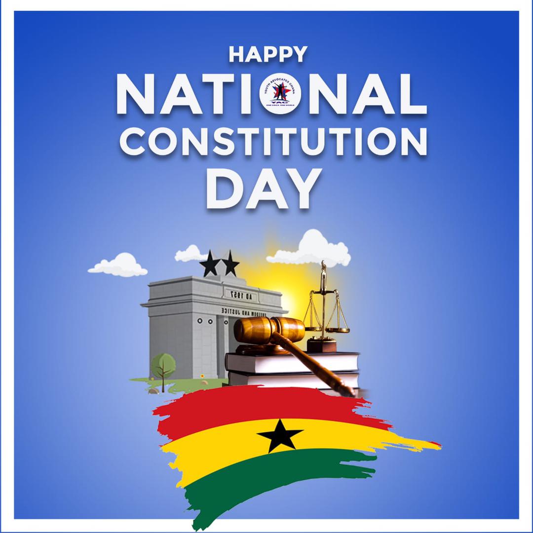 YagGhana's tweet photo. Happy #ConstitutionDay to all Ghanaians. 

Let's continue to promote good governance by upholding the rule of law.

#Constitution
#DemocracyInAction 
#Ghana https://t.co/4PKNkBpqsv