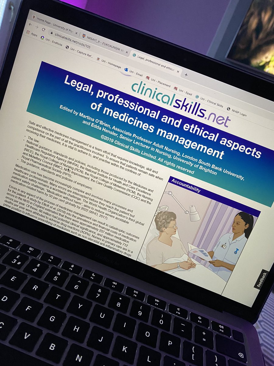 NurseNicholasSW's tweet photo. It’s been great to have some real downtime, but this morning I am back on it with the pre work ahead of clinical skills on Monday… looking forward to it #NRS417 #studentnurse #prereading #clinical #skills #medicines #Management #PUNC21 #learning #Nursing https://t.co/6NOQP8ixHn