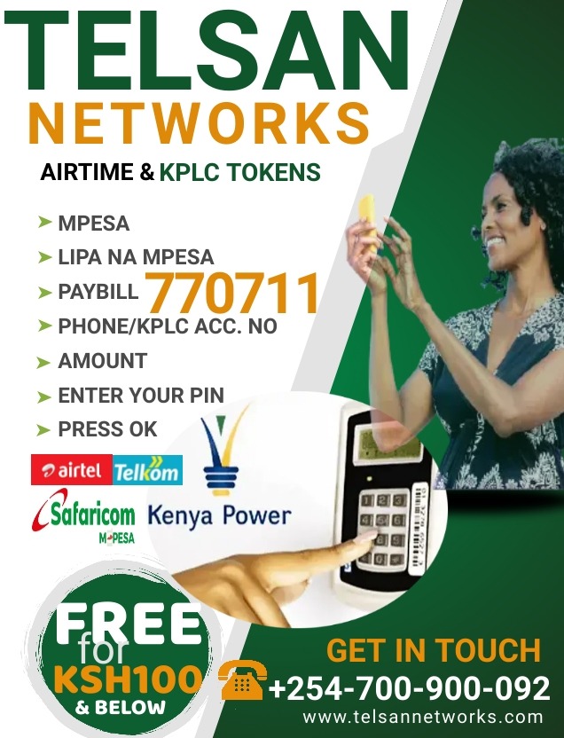 TelsanNetworks's tweet photo. For your Airtime and Tokens needs, Telsan Networks is a one stop shop.
Mpesa Paybill Number 770711

#HappyBirthdayBaba
#Inawezekana
#FineWine https://t.co/88zAPU3CMm