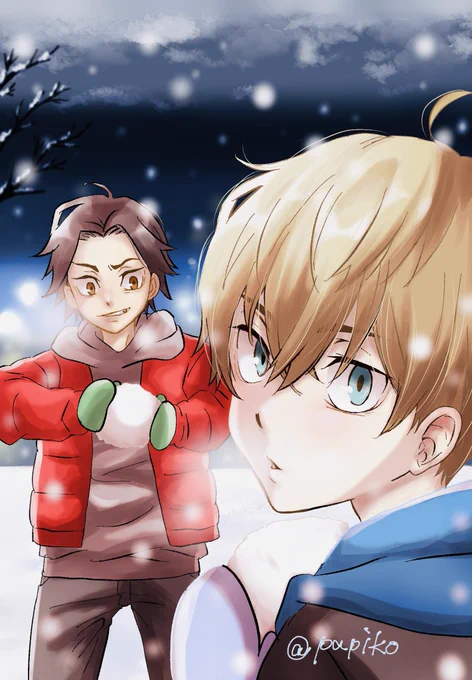 雪遊び❄️☃
あったかもしれない思い出💙🤍

#東卍FA 