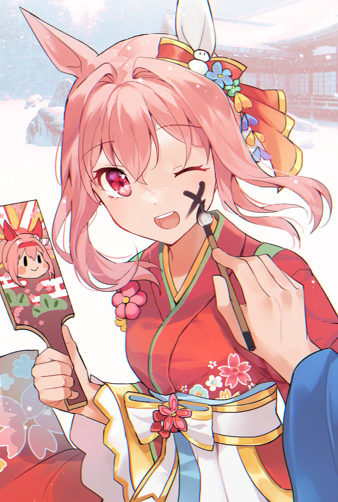ウマ娘 羽根つきする正月ウララ ウマ娘うまぴょいまとめ