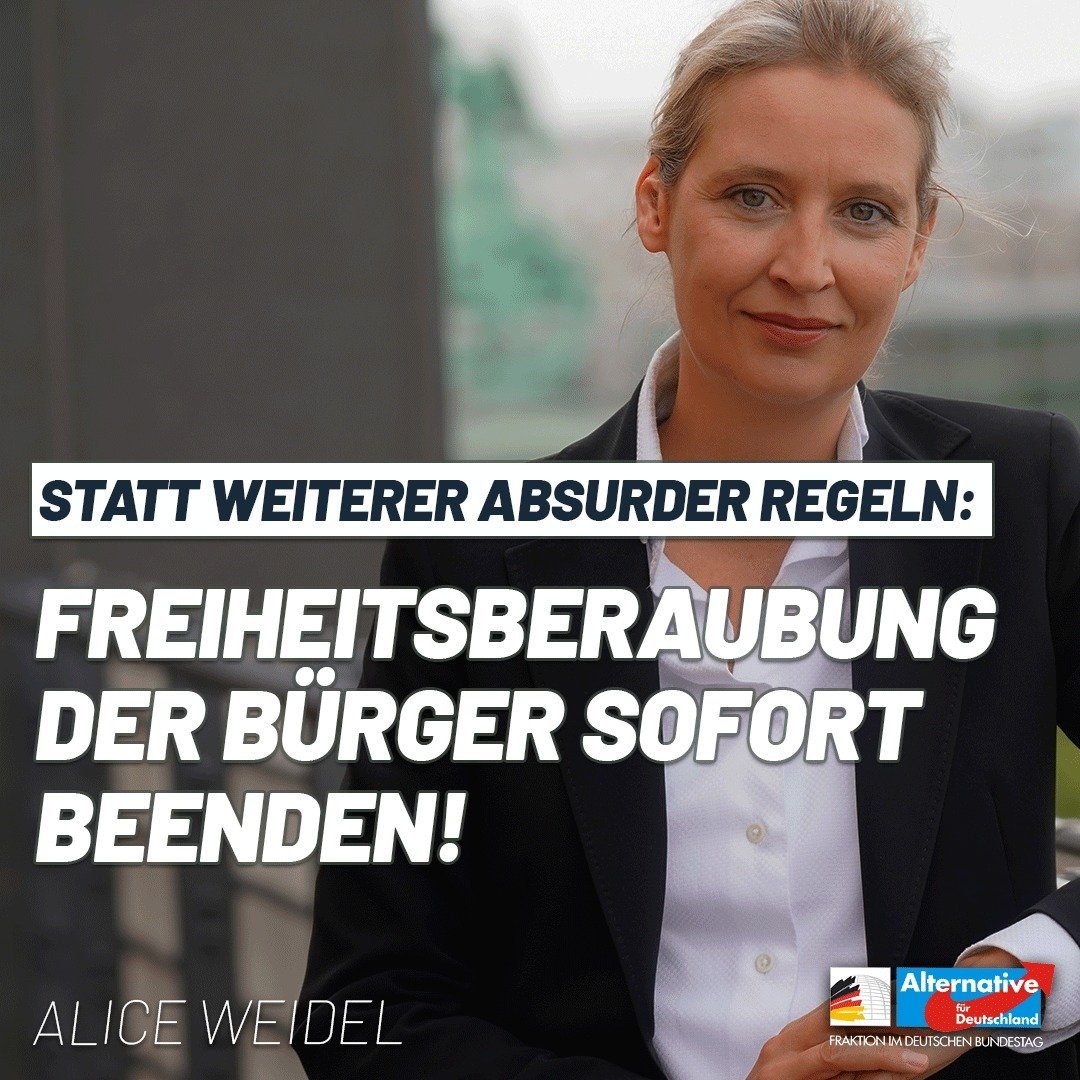 Absurde Regeln: Mit wem ich mich wann und wo treffe, geht den Staat nichts an. Mich wiederum geht der #Gesundheitsstatus meines Gastes ebensowenig etwas an wie den Inhaber eines Restaurants oder einer #Bar. #2GPlus &amp; Freiheitsberaubung der Bürger beenden! facebook.com/aliceweidel/po…