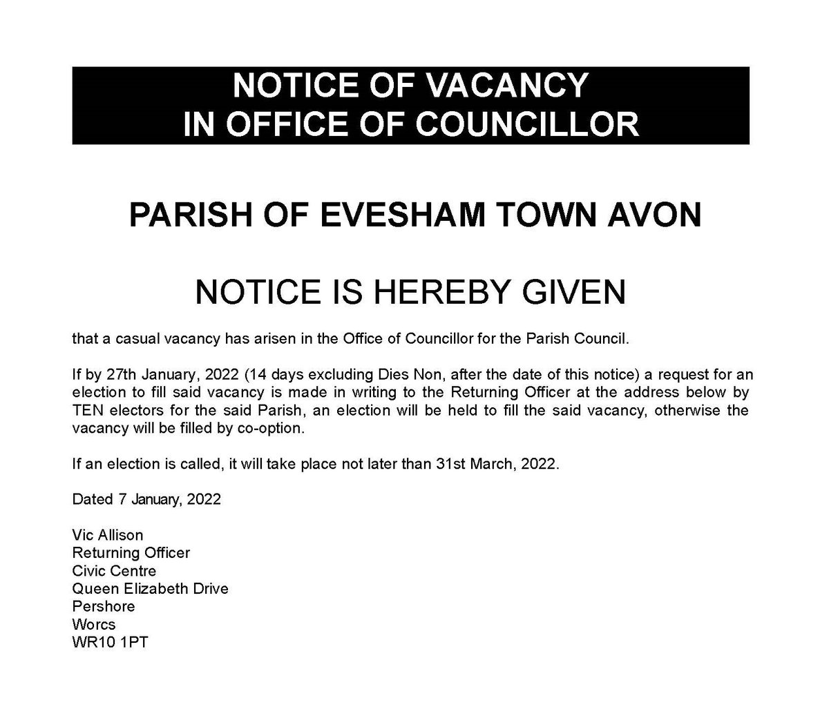 Evesham Town Council tweet media