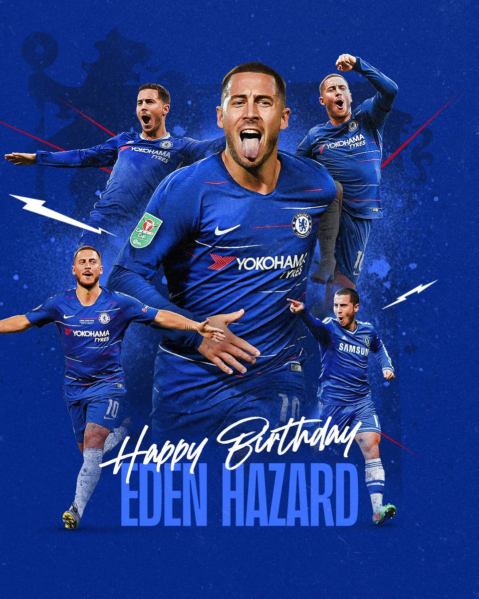 ChelseaFC's tweet photo. HBD, @hazardeden10! 🎉 https://t.co/C0uN8oUkzV