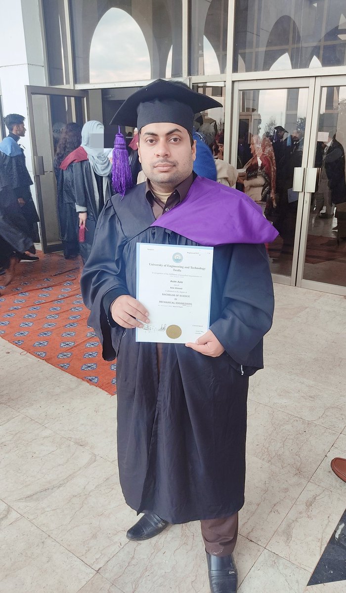 AsimOhzy's tweet photo. #19thconvocationuettaxila
الحمداللہ
#Graduated_Officially
#mechanicalengineer https://t.co/VQn7GjUYRW
