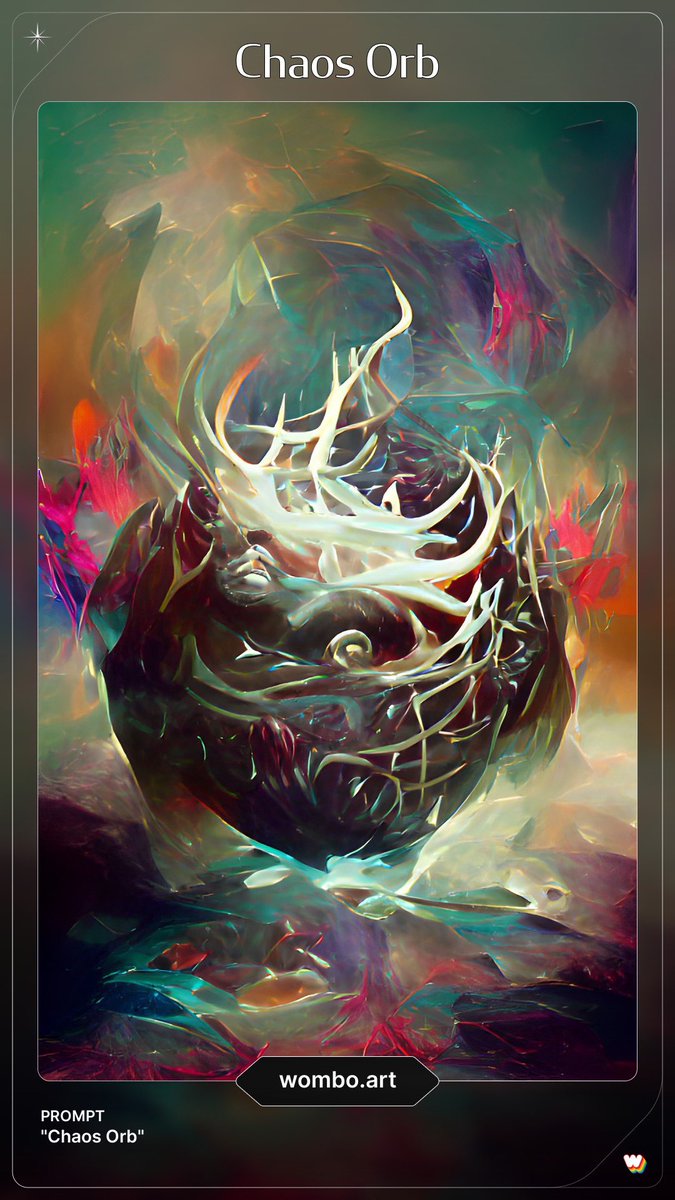 K4Mtg's tweet photo. 【AIが描くMTGアート】

『Chaos Orb』

普通にカッコよかったので
お裾分け致します😊

すっかりハマりました笑
二度と同じものが生成されないのも良いですね☺️

#wonbodream 
#ChaosOrb
#MTG https://t.co/5Zp7riAn9n