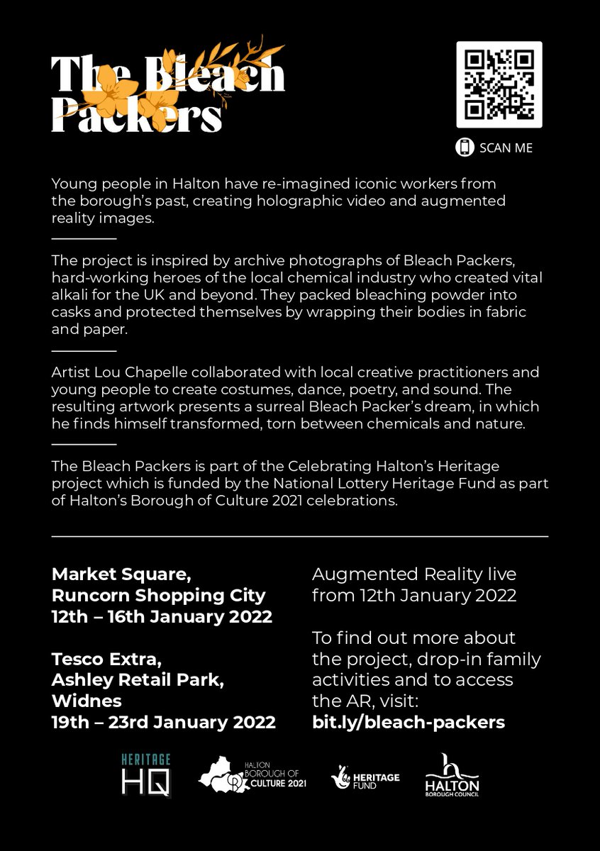 Celebrate Halton (@halton2021) on Twitter photo Celebrating Haltonās Heritage launches its 1st event next week. āThe Bleach Packersā is a video projection artwork and augmented reality trail. See the artwork at <a href="/RuncornShopping/">ShoppingCity Runcorn</a> & <a href="/Tescowidnes/">Tesco Widnes</a> Discover AR bleach packers across the borough from 12th Jan bit.ly/bleach-packers Celebrating Haltonās Heritage launches its 1st event next week. āThe Bleach Packersā is a video projection artwork and augmented reality trail. See the artwork at <a href="/RuncornShopping/">ShoppingCity Runcorn</a> & <a href="/Tescowidnes/">Tesco Widnes</a> Discover AR bleach packers across the borough from 12th Jan bit.ly/bleach-packers
