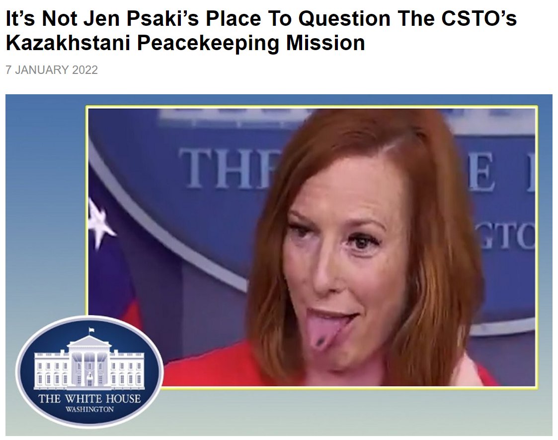 It’s Not Jen Psaki’s Place To Question The CSTO’s Kazakhstani Peacekeeping ...