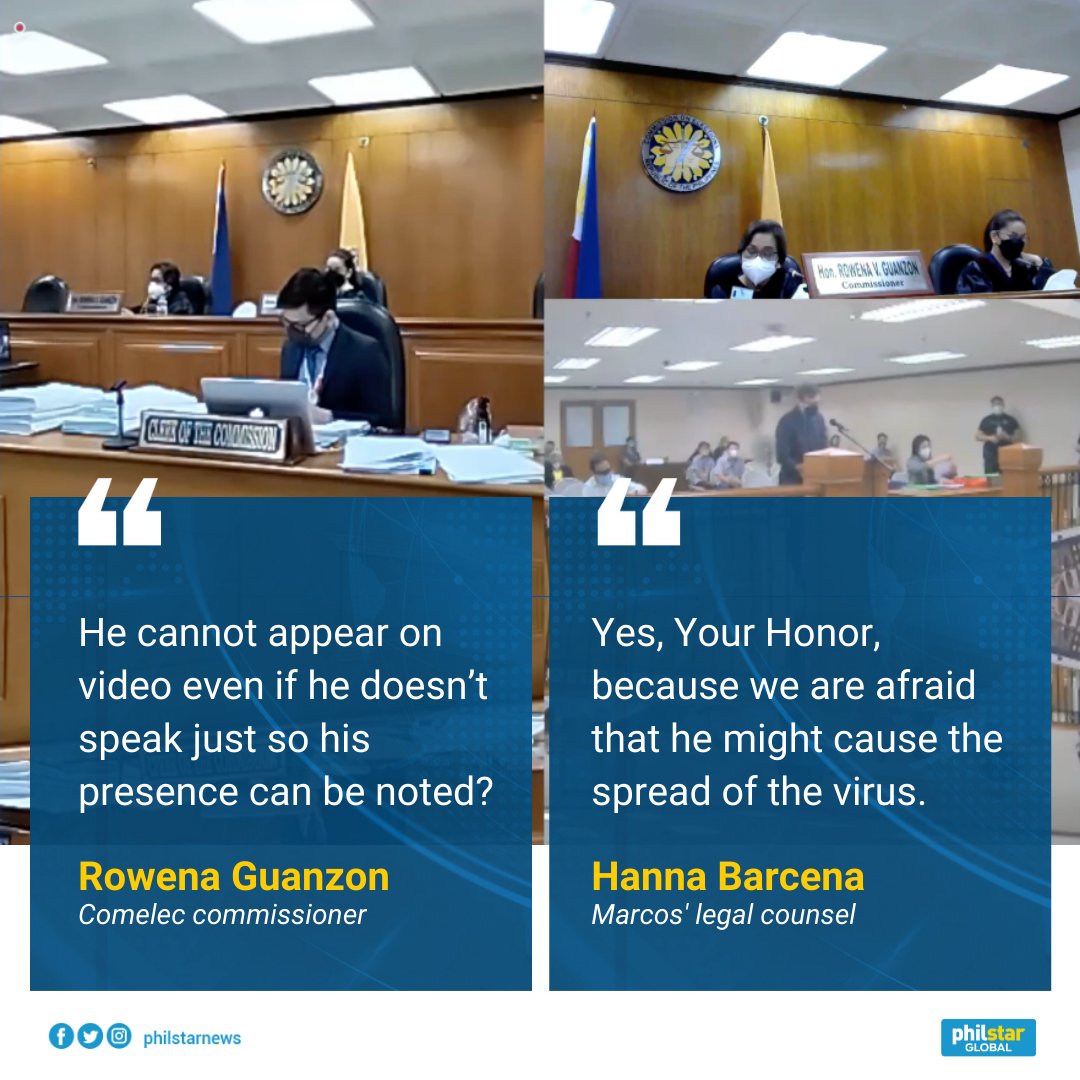 PhilstarNews's tweet image. ‘HE MIGHT CAUSE THE SPREAD OF THE VIRUS’

Ferdinand “Bongbong” Marcos Jr.’s legal counsel said the presidential aspirant, who is currently in isolation, cannot attend the video conference on fears that “he might cause the spread” of COVID-19. 

READ: bit.ly/3G831Y6