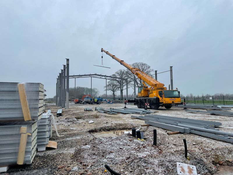 PotterSpace_'s tweet photo. Great to see the progress being made on Unit 53 at Potter Space Ripon. The steel frame is due to be completed at the end of next week with PC at the end of March. #PotterSpace #Ripon #BusinessPark #Progress @FoxLloydJones @GentVisick @SalkeldNick https://t.co/CRcq98FmdH