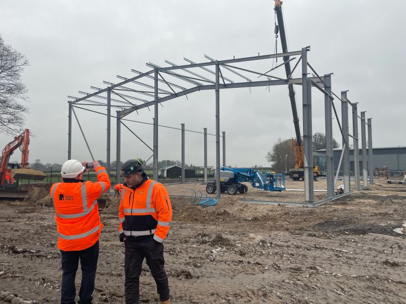 PotterSpace_'s tweet photo. Great to see the progress being made on Unit 53 at Potter Space Ripon. The steel frame is due to be completed at the end of next week with PC at the end of March. #PotterSpace #Ripon #BusinessPark #Progress @FoxLloydJones @GentVisick @SalkeldNick https://t.co/CRcq98FmdH