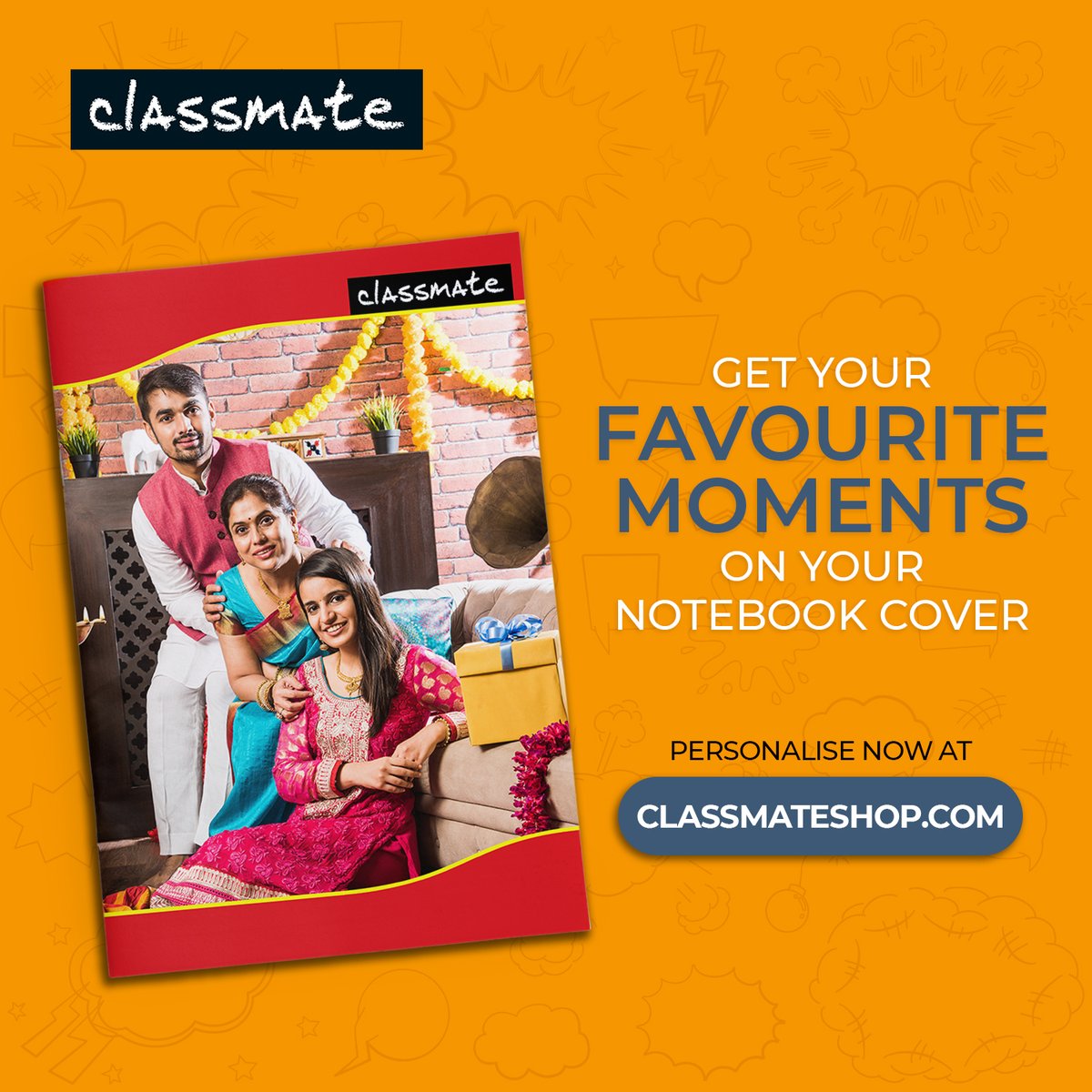 classmatebyitc's tweet image. Who says that only photo albums can preserve your memories?
You can imprint them on your favourite Classmate notebooks too!
Just visit classmateshop.com, upload your pictures and place an order for your personalised notebooks.
#Classmate #Classmateshop