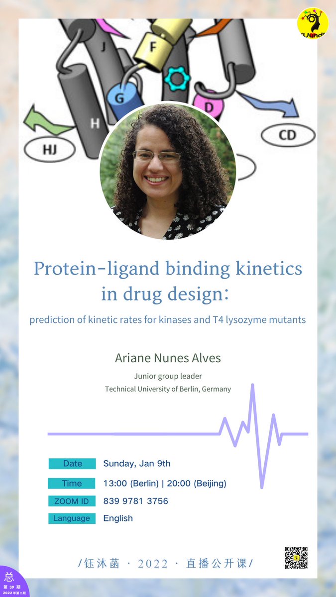 JianyuLi8's tweet photo. I'll be organizing a session with Dr. Ariane Nunes Alves on: Protein-ligand binding kinetics in drug design . Feel free to join us in this exciting webinar. https://t.co/vOb1V9ARKh