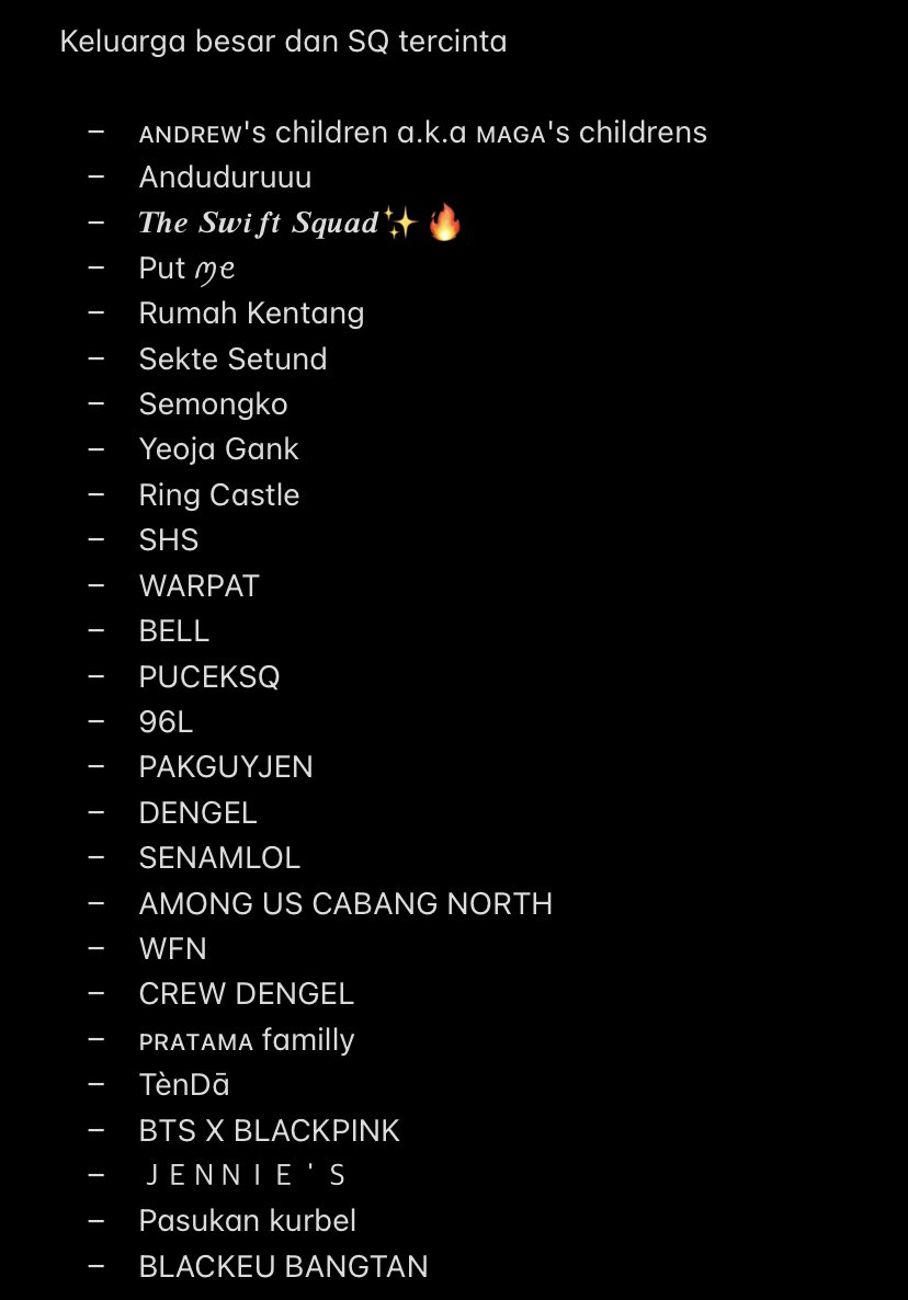 <a href="/LUNERPW/">🌙 | Obey the rules / 🚫!</a> jujur gua sayang banget ama semua sq yang udah gua joinin dari awal ada SHS WARPAT TUANONA DENGEL absurd dan yang ada di pict