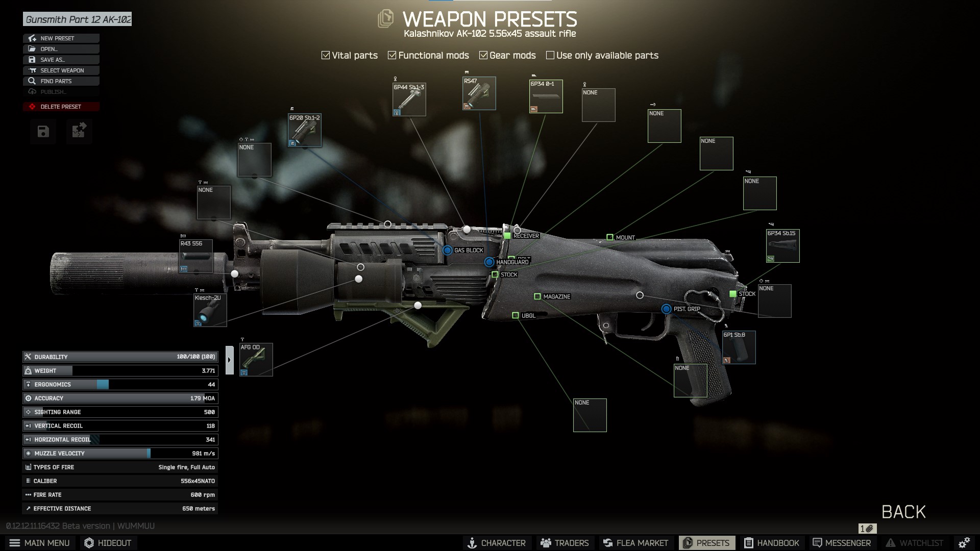 teak_sun_ttv on X: “Gunsmith Part 12 AK-102 #EscapeFromTarkov #EFT