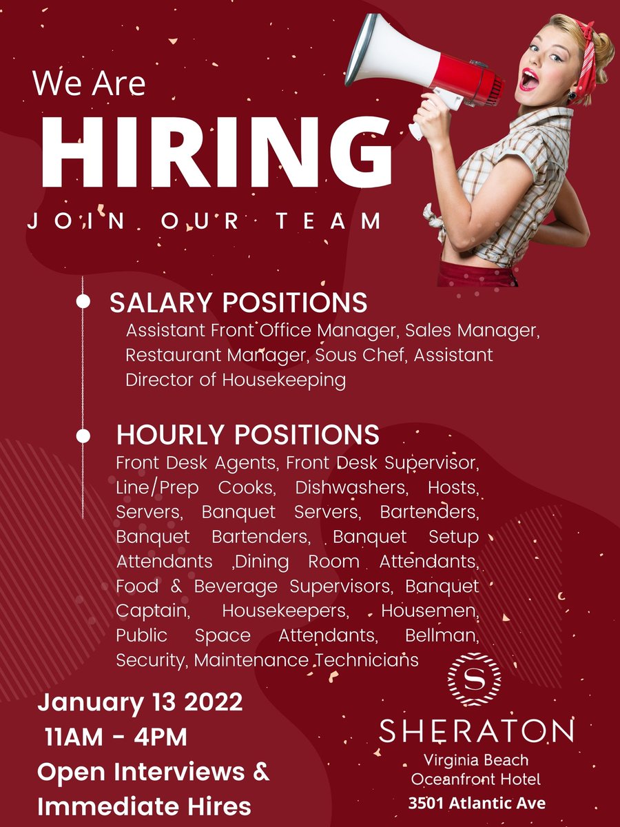 SheratonVBO's tweet image. We're Renovating more than just the Hotel we're curating a work family that cares!
#newhire #salesmanagerjobs #jobs  #salary #hourly #flexiblehours #team #TeamShamin #joinourteam #manager #housekeepers