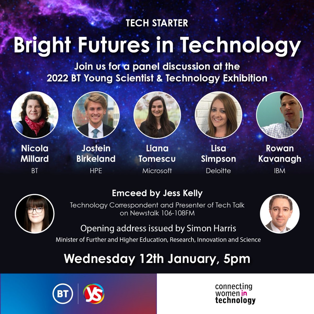 HPE's Jostein Birkeland is joining <a href="/CWITirl/">CWiT - Connecting Women in Technology</a> and BT Young Scientist &amp; Technology Exhibition on January 12th at 5pm discussing careers, successes and challenges.💪 

For more information visit CWIT's website here ⏩ hpe.to/6010J7Geo
Get tickets here 👉hpe.to/6016J7Ge4