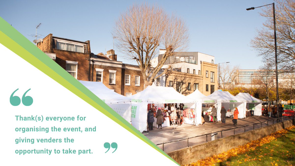 HammersmithBID's tweet photo. Our #ZeroEmissionsMarket was a huge success in November.

Read more: https://t.co/V8YHXf1Fdg

What are you most looking forward to when the market returns? 

@LBHF | @homelessmade | #ParcelsNotPollution #hammersmith #shoplocal https://t.co/eUq1iNBkbi