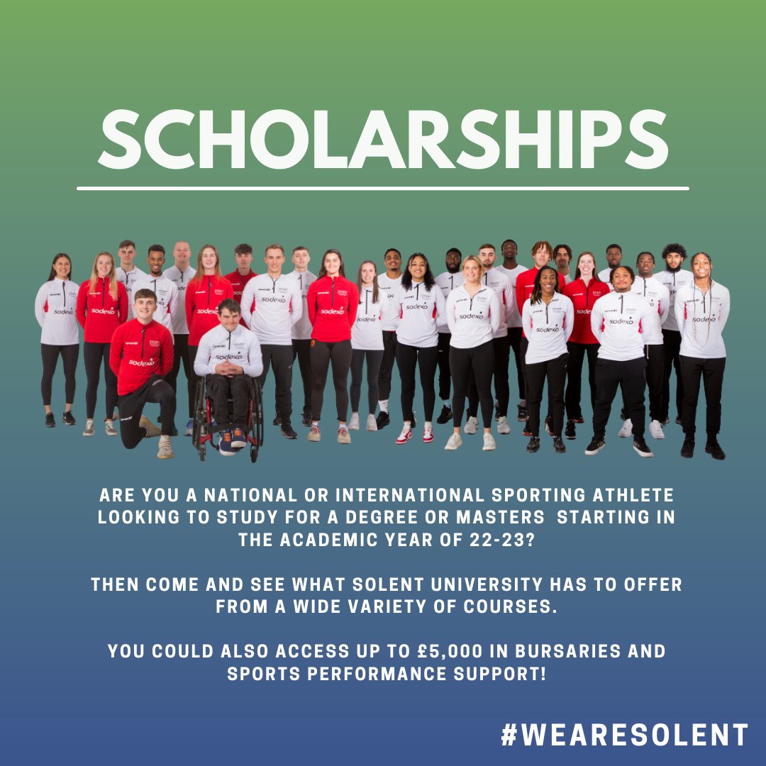 Sports Scholarships at Solent University for 2022 are open now with interviews held in early May.

For more information please email sports.scholarship@solent.ac.uk

📸: @ls_media_

#WeAreSolent