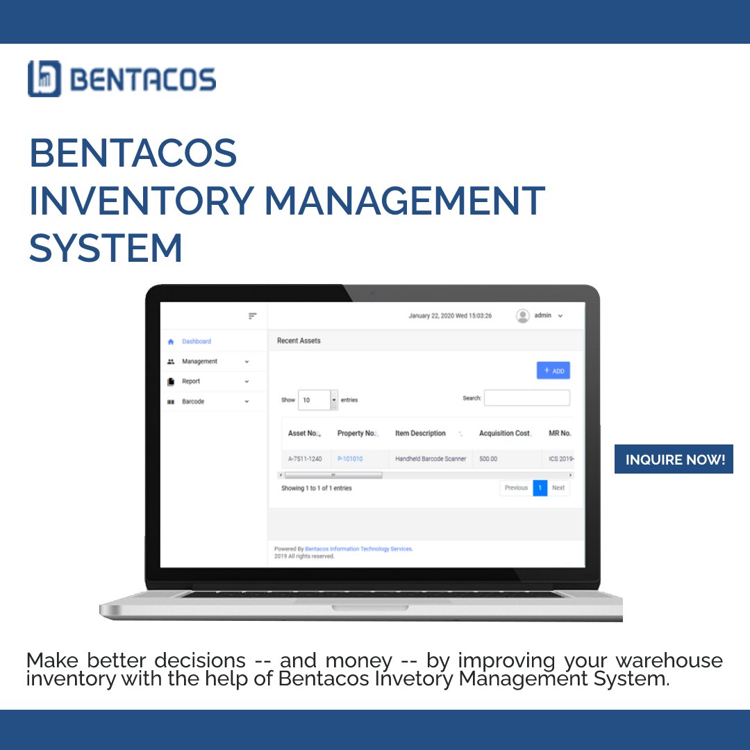 bentacoscorp's tweet photo. Make better decision and money by improving your warehouse inventory with the help of Bentacos Inventory Management System

For inquires, you may contact us: 
✉ business@bentacos.com
 📱  0917 312 6909 and 0927 831 4864
☎ +632 8 532 0046
🌐  https://t.co/DfGQB7Xh9c https://t.co/Wnhrcj34FS